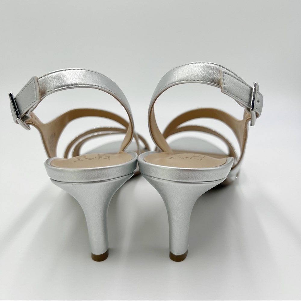 Naturalizer Women's Silver Metallic Glitter Taimi Strappy Dress Sandal Heels 8.5 - Picture 7 of 14